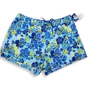BW Sport Blue Floral Women's Shorts XL
